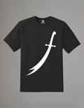 Zulfiqar warrior spirit graphic t-shirt front view with sword