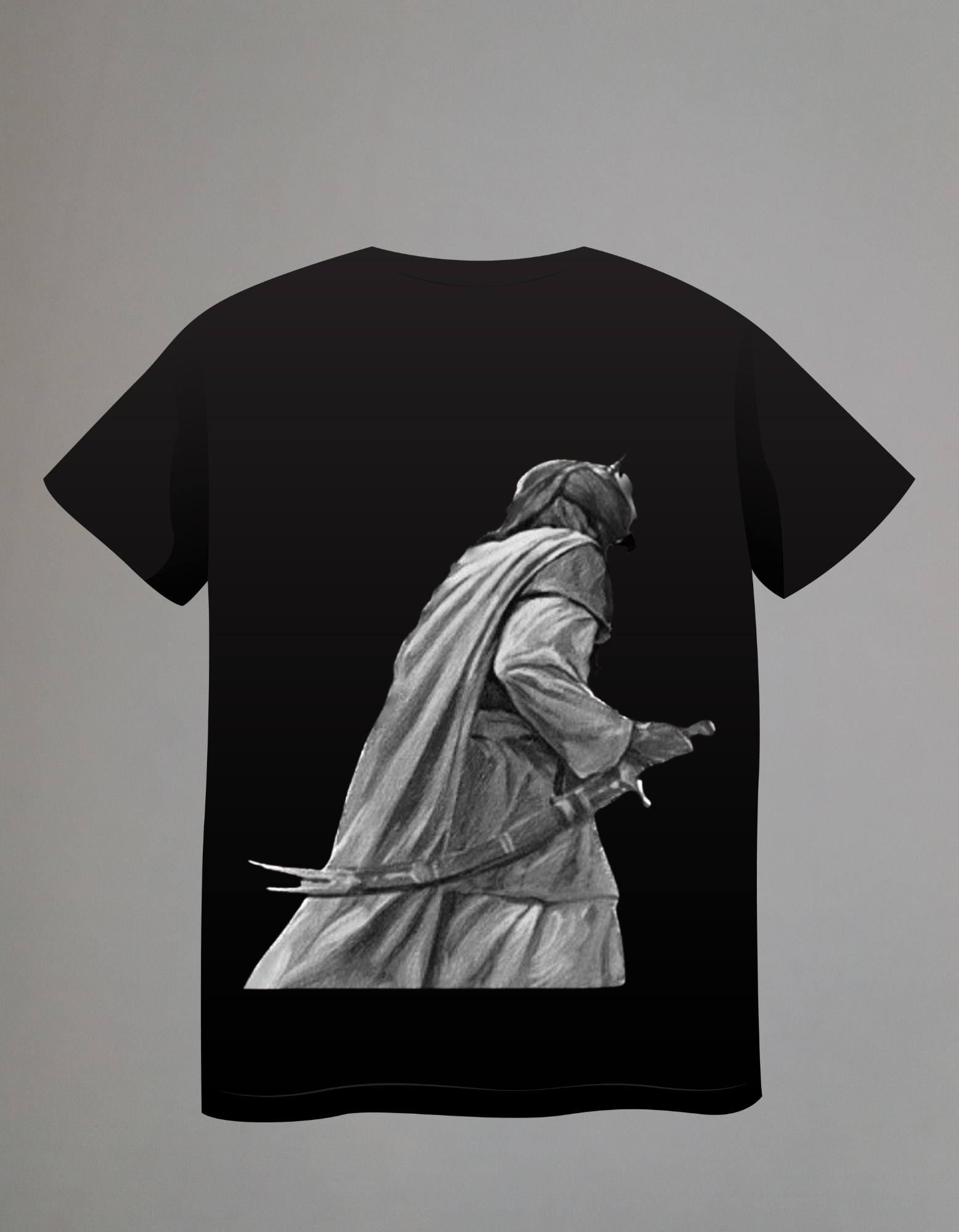 Zulfiqar warrior spirit graphic t-shirt back view with warrior artwork