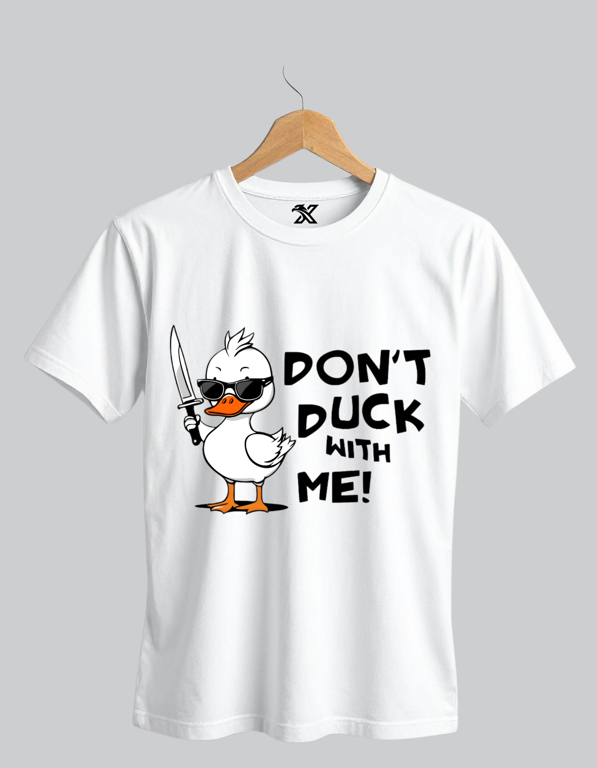 FlyXWear Don't Duck With Me Funny Duck Graphic T-Shirt for Men